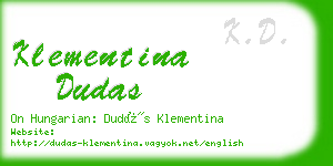 klementina dudas business card